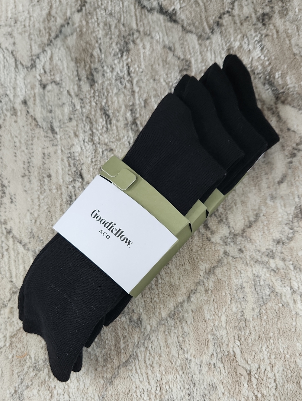 Goodfellow & Co, 4 Pair Black Socks, Size 7-12